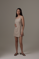 Kairee Half-Wrapped Romper in Clay