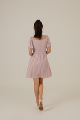 Caroline Puff Sleeve Textured Romper in Lavender