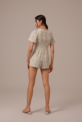 Savina Floral Romper in White