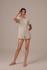 Savina Floral Romper in White