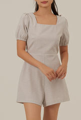 Franklyn Checkered Romper in Tea