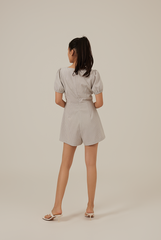 Franklyn Checkered Romper in Tea