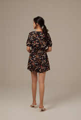 Carlyn V-neck Romper in Black