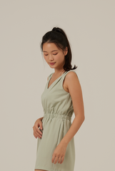 Jansen V-Neck Romper in Willow