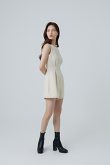 Cianna Pleated Romper in Banana