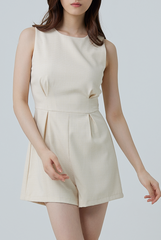 Cianna Pleated Romper in Banana