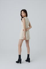 Cianna Pleated Romper in Banana