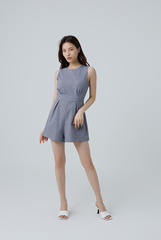 Cianna Pleated Romper in Charcoal