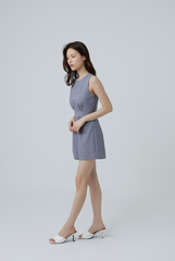Cianna Pleated Romper in Charcoal
