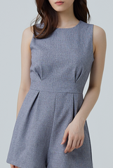 Cianna Pleated Romper in Charcoal