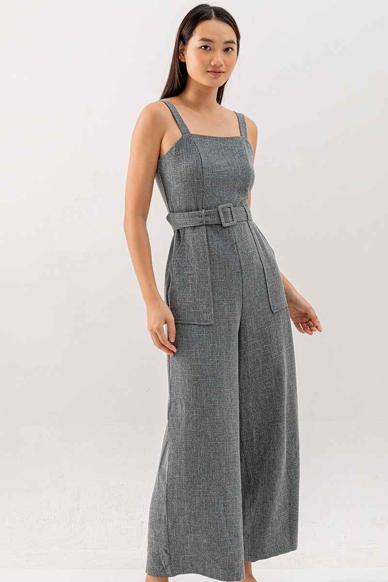 Allyn Belted Jumpsuit in Black