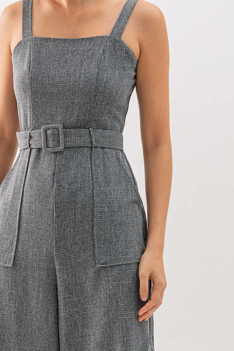 Allyn Belted Jumpsuit in Black