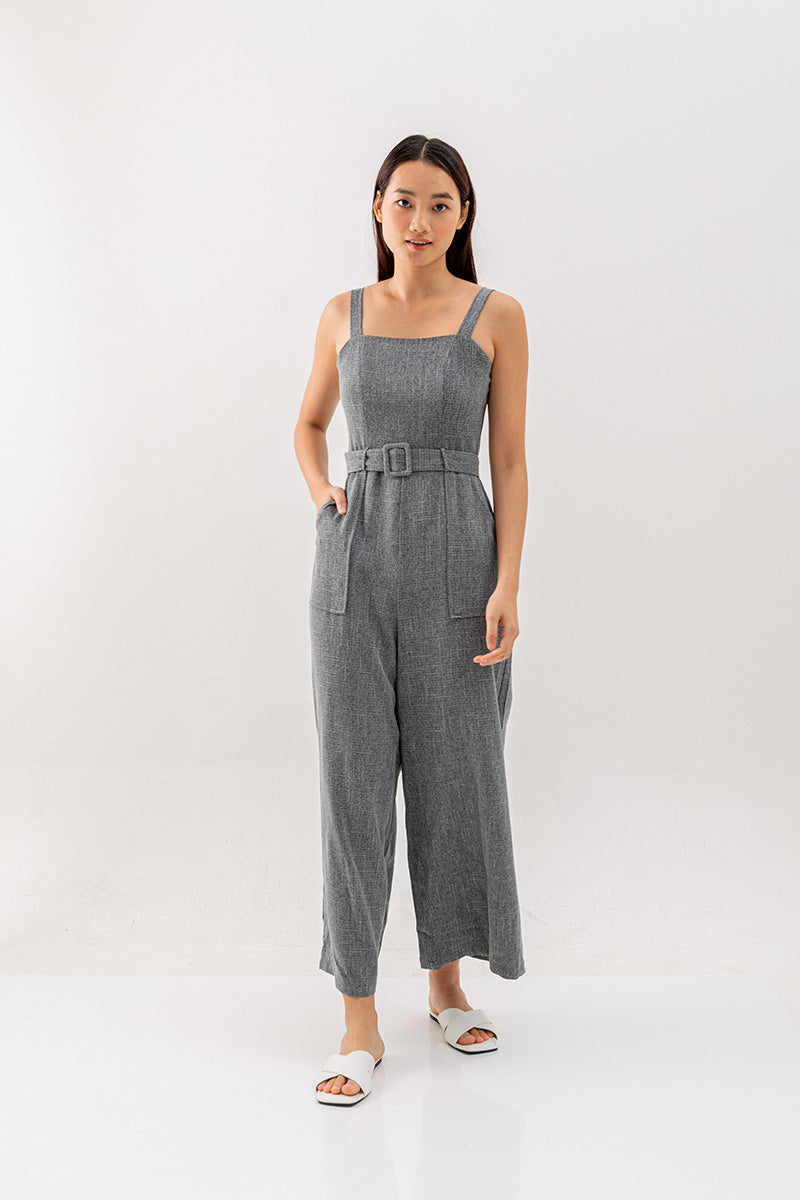 Allyn Belted Jumpsuit in Black