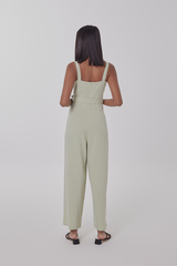 Allyn Belted Jumpsuit in Green Apple