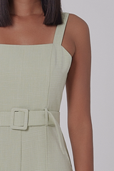 Allyn Belted Jumpsuit in Green Apple