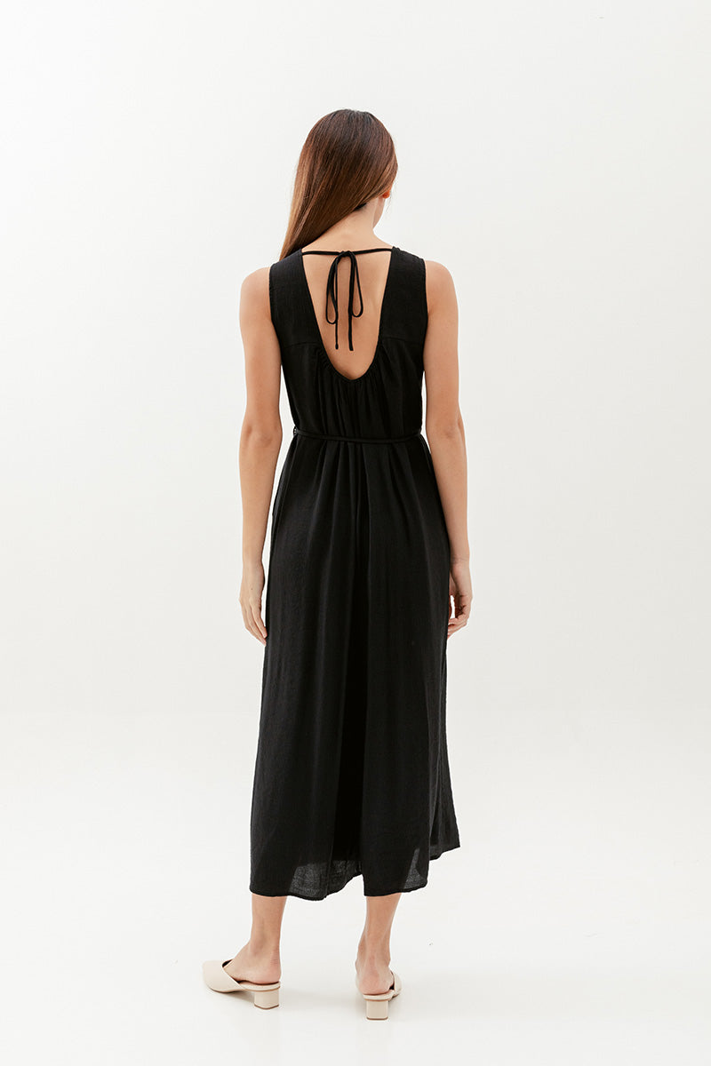 Regan Ribbon Jumpsuit in Black