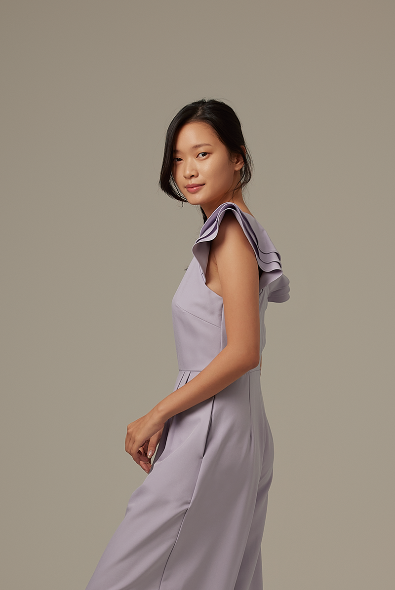 Shera Pleated Jumpsuit in Lavender