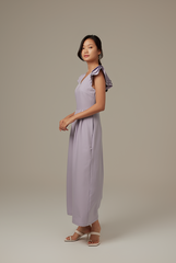 Shera Pleated Jumpsuit in Lavender