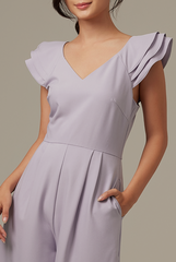 Shera Pleated Jumpsuit in Lavender