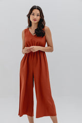 Nicole Relaxed Jumpsuit in Brick