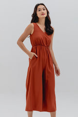 Nicole Relaxed Jumpsuit in Brick