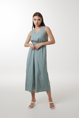 Nicole Relaxed Jumpsuit in Dusty Blue