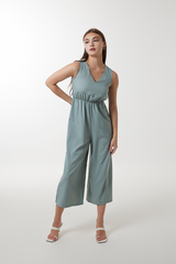 Nicole Relaxed Jumpsuit in Dusty Blue
