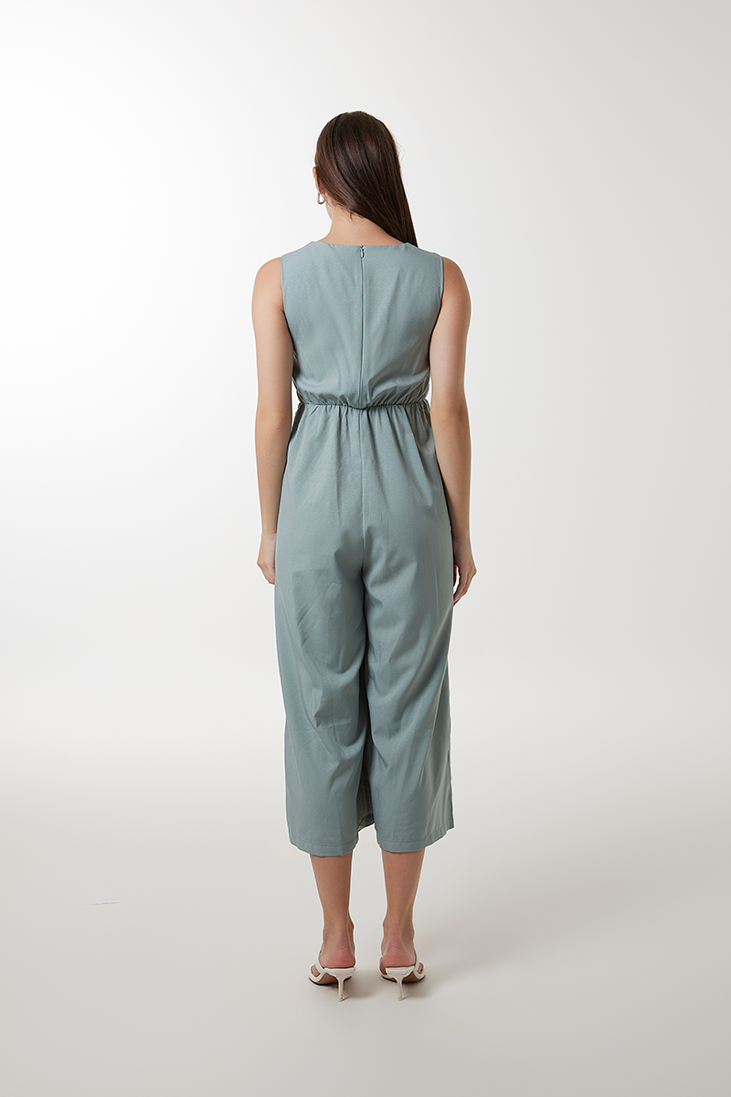 Nicole Relaxed Jumpsuit in Dusty Blue