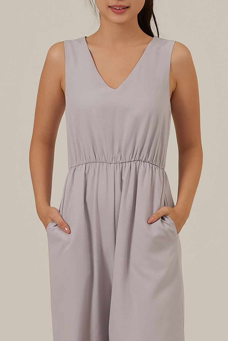 Nicole Relaxed Jumpsuit in Light Grey