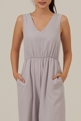 Nicole Relaxed Jumpsuit in Light Grey