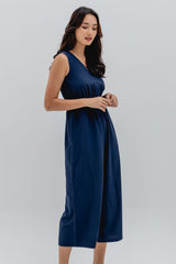 Nicole Relaxed Jumpsuit in Navy Blue
