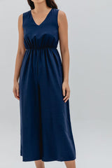 Nicole Relaxed Jumpsuit in Navy Blue