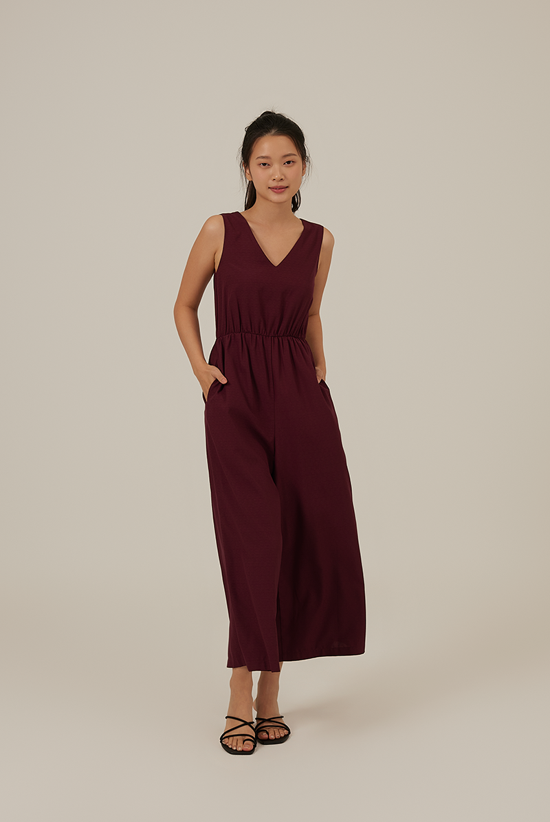 Nicole Relaxed Jumpsuit in Plum