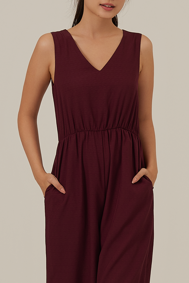 Nicole Relaxed Jumpsuit in Plum