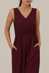 Nicole Relaxed Jumpsuit in Plum