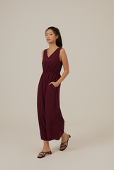 Nicole Relaxed Jumpsuit in Plum