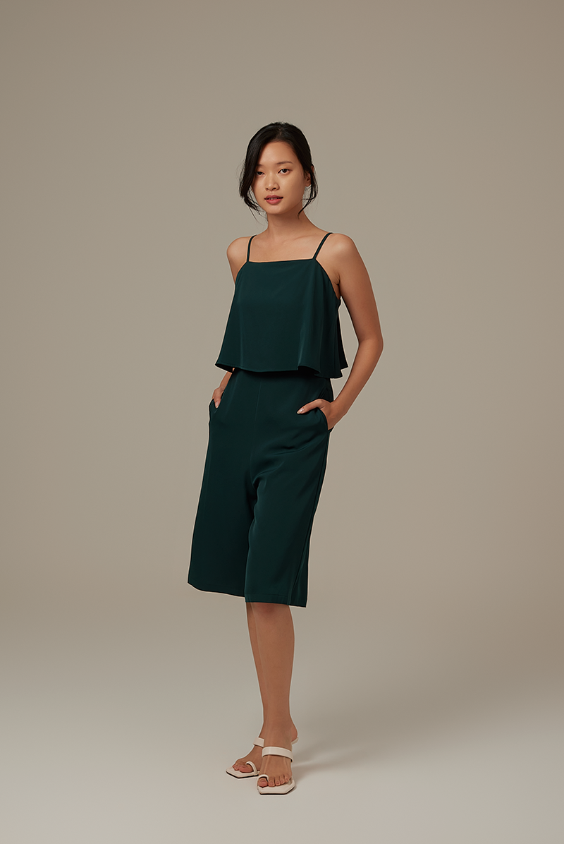 Ayla Layered Jumpsuit in Pine