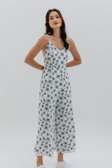 Olivia Floral Jumpsuit in White