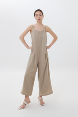 Veronica Wide leg Jumpsuit in Clay