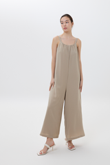 Veronica Wide leg Jumpsuit in Clay