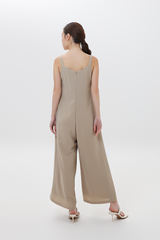 Veronica Wide leg Jumpsuit in Clay