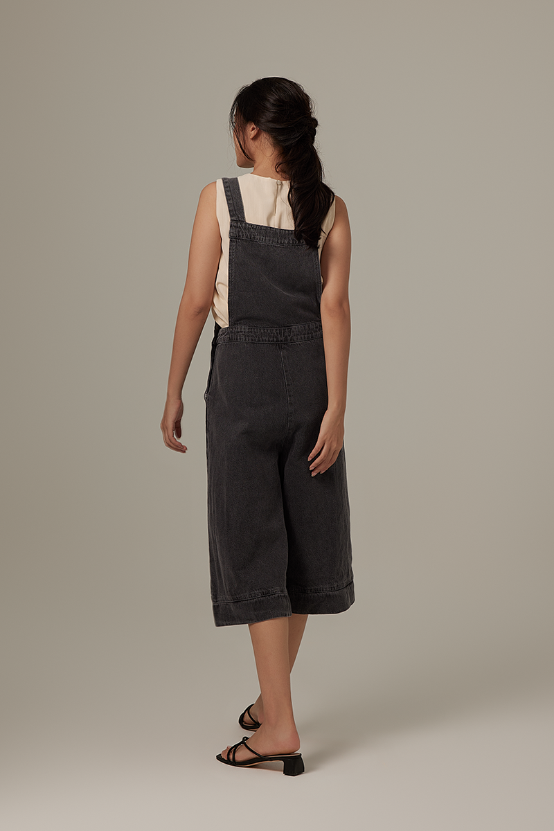 Delphine Denim Dungaree in Black