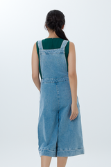 Delphine Denim Dungaree in Mid Blue