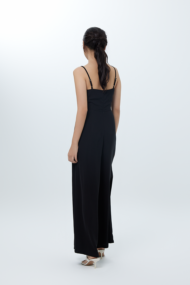Zaraye Cowl Neck Jumpsuit in Black