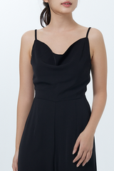 Zaraye Cowl Neck Jumpsuit in Black
