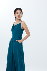 Zaraye Cowl Neck Jumpsuit in Emerald