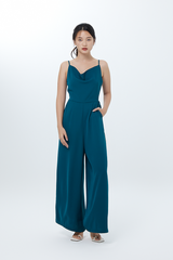 Zaraye Cowl Neck Jumpsuit in Emerald