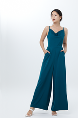 Zaraye Cowl Neck Jumpsuit in Emerald