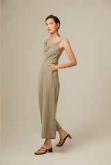 Zaraye Cowl Neck Jumpsuit in Tea
