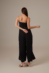 Taylor Polka Dot Jumpsuit in Black